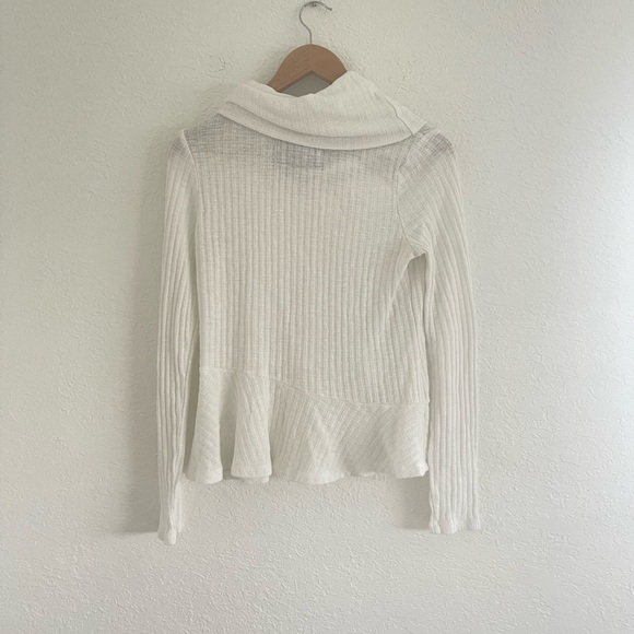 Anthropologie Maeve Winterscape Cowl Neck Peplum Sweater Size Small - Picture 3 of 7